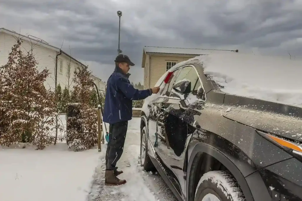 Car washing in winter